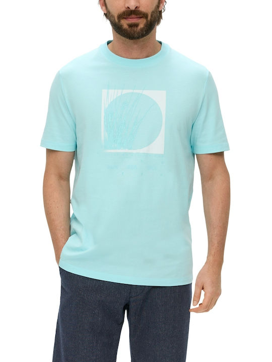 S.Oliver Men's Short Sleeve T-shirt Light Blue