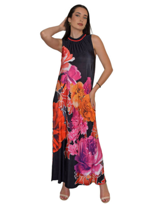 Morena Spain Maxi Dress with Ruffle Black