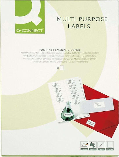 Q-Connect Self-Adhesive Rectangular A4 Labels 96.5x42.3mm