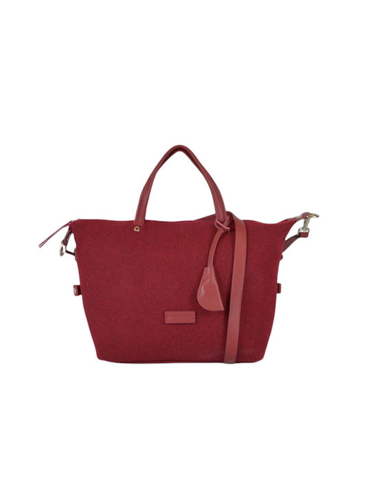 Pelletteria Veneta Leather Women's Bag Shopper Shoulder Burgundy