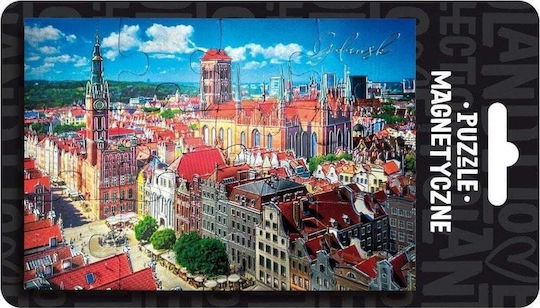 Pan Dragon Puzzle Gdańsk Set von Magneten 1pcs