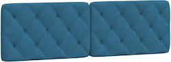 vidaXL Stoff-Kopfstütze für Betten Blau 162x48cm