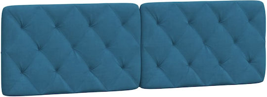 vidaXL Stoff-Kopfstütze für Betten Blau 162x48cm