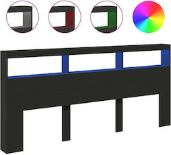 vidaXL Κεφαλάρι Κρεβατιού Ξύλινο Μαύρο 220x102cm