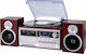 Trevi TT1072 Turntables with Preamp and Built-in Speakers Brown