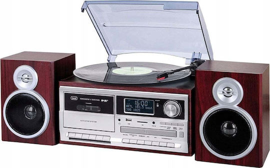 Trevi TT1072 Turntables with Preamp and Built-in Speakers Brown