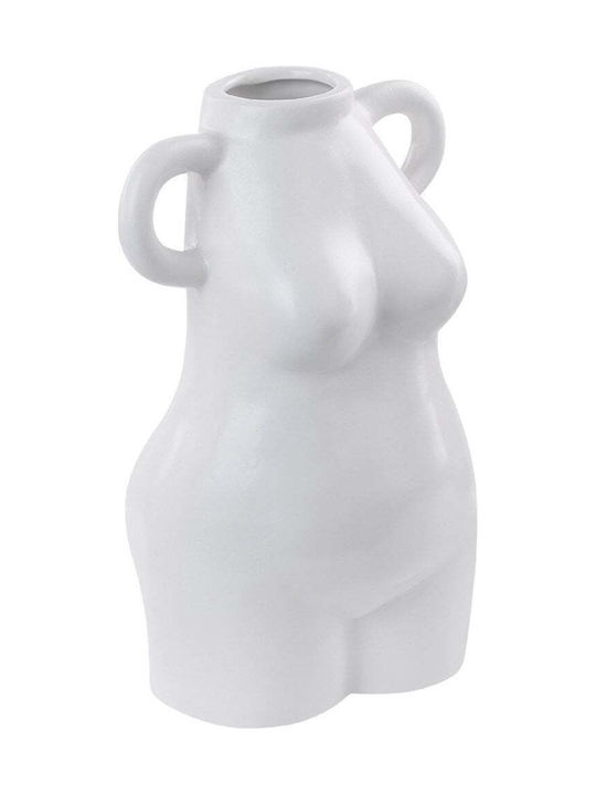 Beliani Decorative Vase White