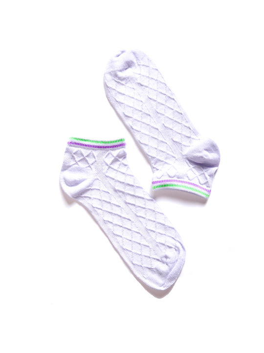 Comfort Damen Gemusterte Socken Lila 1Pack