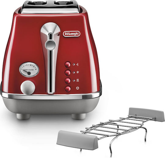 De'Longhi Icona Φρυγανιέρα 2 Θέσεων 900W Γκρι