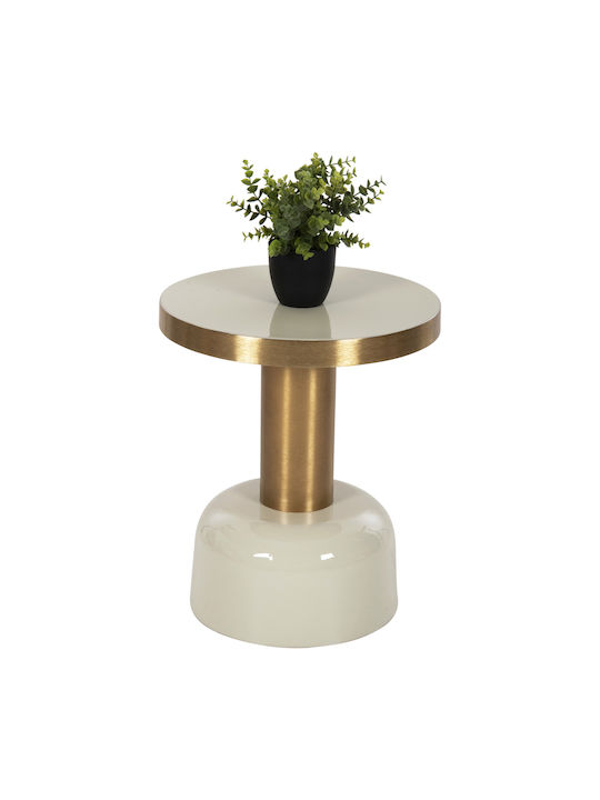 Round Metal Side Table Ecru 40.5x40.5x48cm