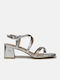 Silver Crisscross Strap Sandals