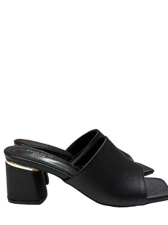 Mules mit Chunky Absatz in Schwarz Farbe