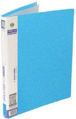 Metron Clipboard Flexible with 40 plastic sleeves Slides for Paper A4 Blue 1pcs