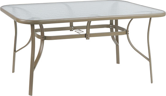 Masa pentru spații exterioare Lemn cu schelet metalic Bruno Champagne 150x90cm