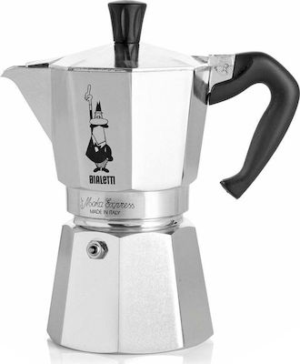 Bialetti Stovetop Espresso Pot for 2 Cups Inox Brown