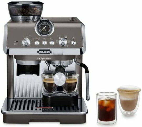 De'Longhi La Specialista Arte Evo Αυτόματη Μηχανή Espresso 1450W Πίεσης 15bar με Μύλο Άλεσης Dark Silver EC9255.T