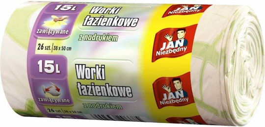 Jan Niezbędny Trash Bags Capacity 15lt with Drawstring 25pcs White