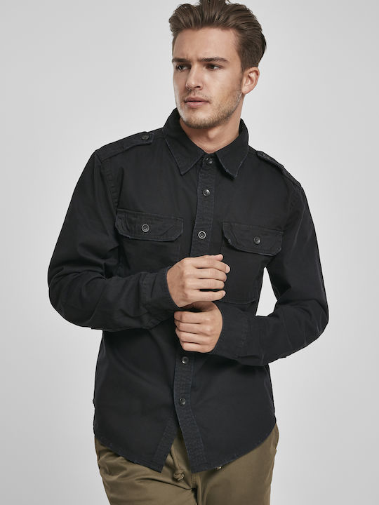 Bybrandit Men's Shirt Cotton Black