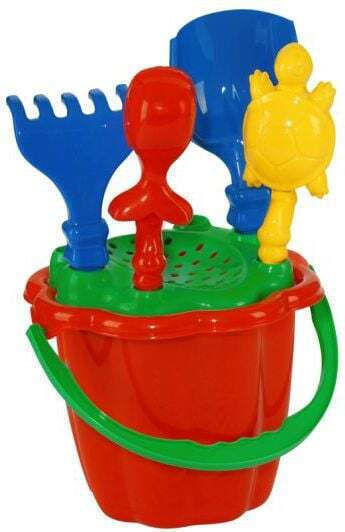 Bączek Beach Bucket Set with Accessories made of Plastic Beige