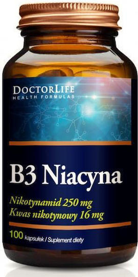 Doctor Life B3 Niacin Dietary Supplement 100 Capsules