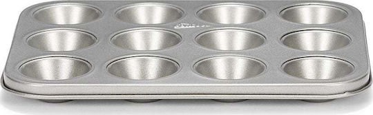 Patisse Muffin Shape Φόρμα Ζαχαροπλαστικής για Cupcakes/Muffins από Ανοξείδωτο Ατσάλι 12 Θέσεων 25x19εκ.