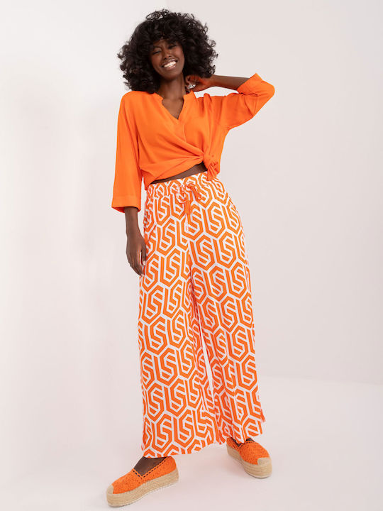 Sublevel Γυναικεία Υφασμάτινη Παντελόνα με Λάστιχο Πορτοκαλί