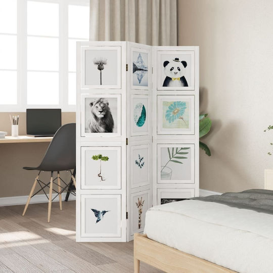 vidaXL Decorative Room Divider Wooden with 3 Panels 105x160cm