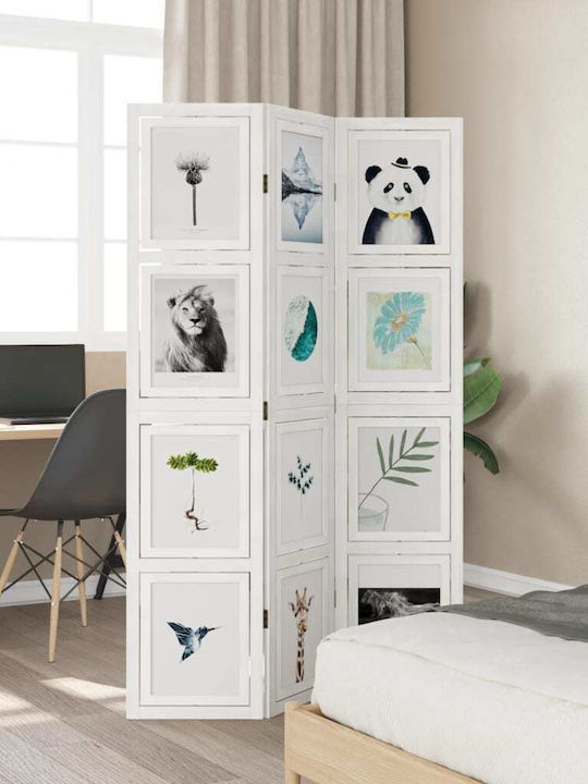 vidaXL Decorative Room Divider Wooden with 3 Panels 105x180cm