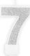 PartyDeco Candle Birthday Candle Number in Silv...