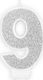PartyDeco Candle Birthday Candle Number in Silv...
