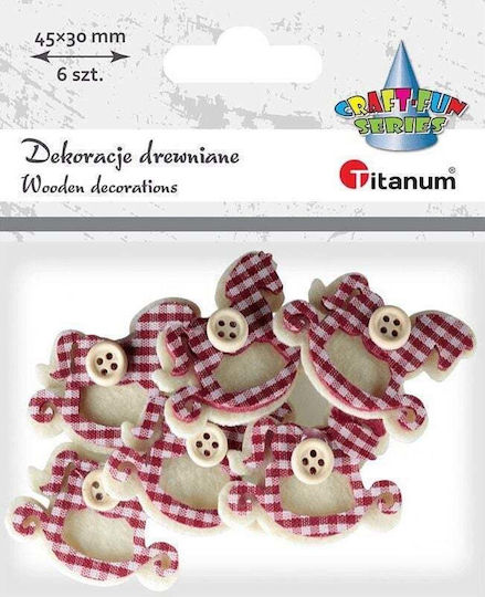 Titanum Διακοσμητικό Στοιχείο για DIY Κατασκευές Κόκκινο 6τμχ 4x3.5εκ.