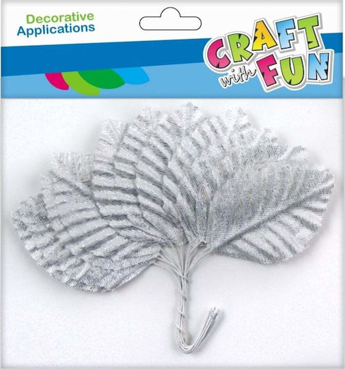 Craft with Fun Πλαστικό Διακοσμητικό Στοιχείο για DIY Κατασκευές Ασημί 12τμχ 3x14εκ.