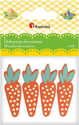Titanum Holz Dekoratives Element für DIY-Bastelprojekte 4Stück 1.4x4.5cm.