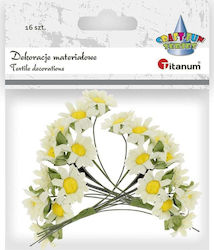 Titanum Διακοσμητικό Λουλούδι για DIY Κατασκευές Λευκό 16τμχ 2x2εκ.