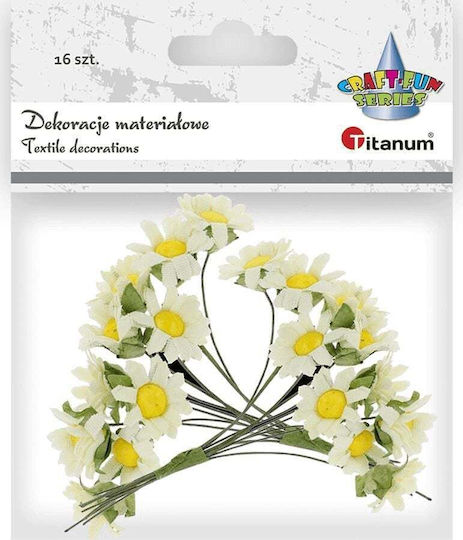 Titanum Διακοσμητικό Λουλούδι για DIY Κατασκευές Λευκό 16τμχ 2x2εκ.