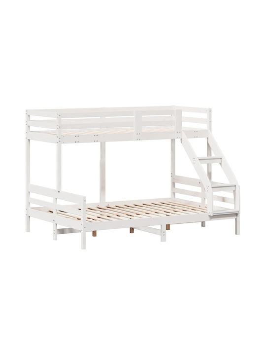 Kids Bed Bunk Semi Double White for Mattress 14...