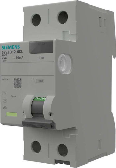 Siemens Phase 2-Pole Earth Leakage Relay 25A 400V