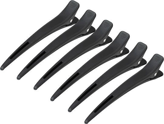 Activeshop Carbon Hair Clips E-15 6 Pcs 11,5 Cm Black