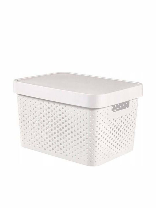 Curver Plastic Storage Box with Lid White 36x27x22cm 1pcs