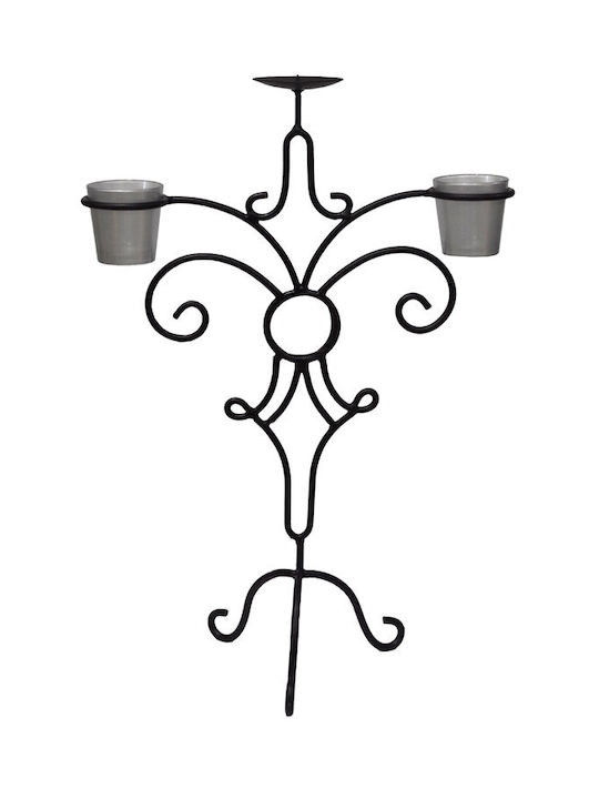 Candle Holder Metal in Black Color 36x17x52cm 1pcs