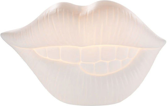 Tischlampe Mund 32309 13x29.5x17cm Weiß