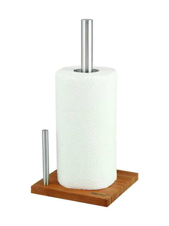 KING Hoff Wooden Paper Towel Holder Gray 16x16x32.5cm KH-3921