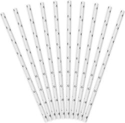 PartyDeco Silver Paper Straws