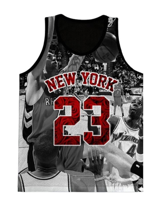 Herren Tank Top New York 23 Basketball Tmt37-schwarz