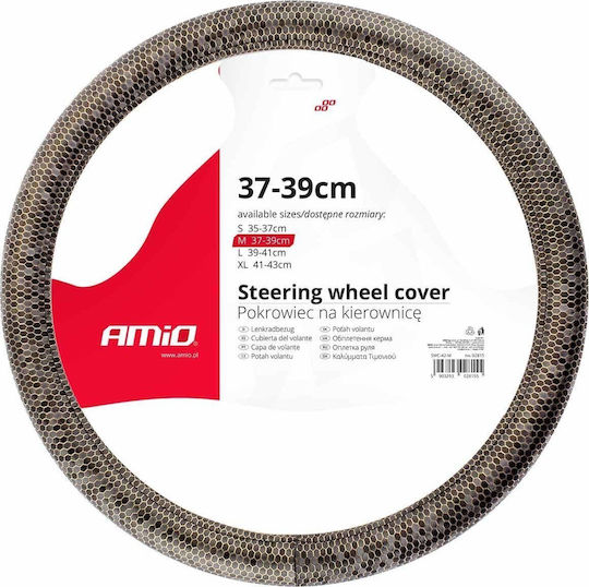 AMiO Car Steering Wheel Cover SWC-37 with Diameter 37-39cm Synthetic Gray