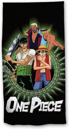 Aymax One Piece Luffy Kinder-Strandtuch Schwarz 140x70cm