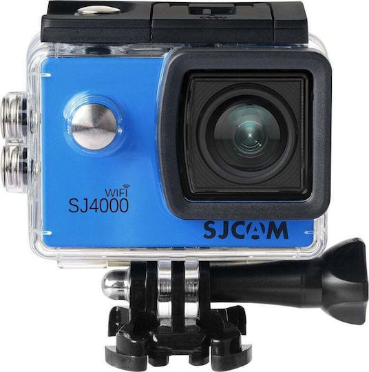 SJCAM SJ4000 Action Camera 4K Ultra HD Υποβρύχια (με Θήκη) Standard με Οθόνη 2" και Wi-Fi Μπλε