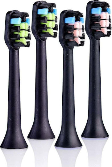 Vitammy Tip Symphony Sonic Electric Toothbrush Replacement Heads Black 4 Pieces