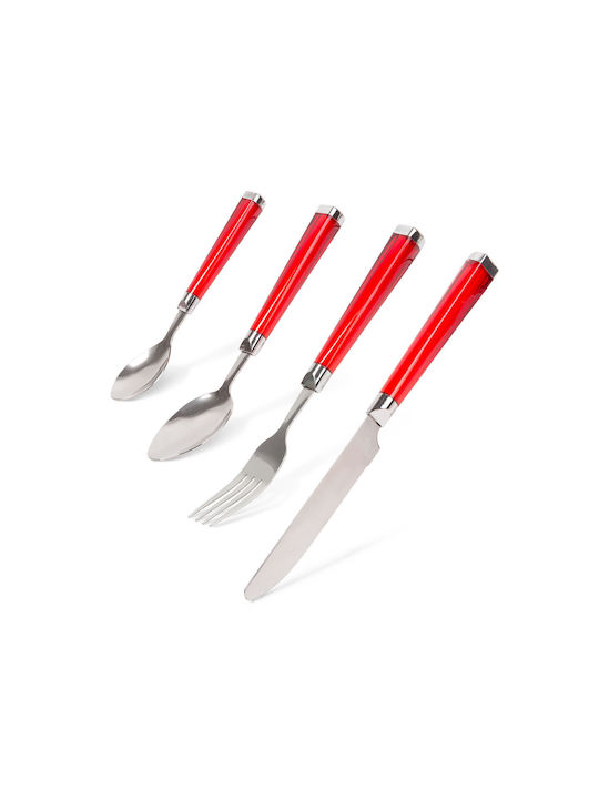 Cutlery Set Stainless Red 4pcs