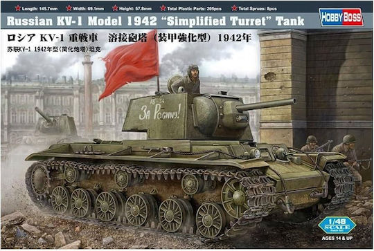 Hobby Boss Modeling Figure Tank in Scale 1:48 with Glue and Paints